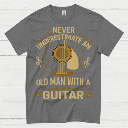 Never Underestimate An Old Man With A Guitar T Shirt