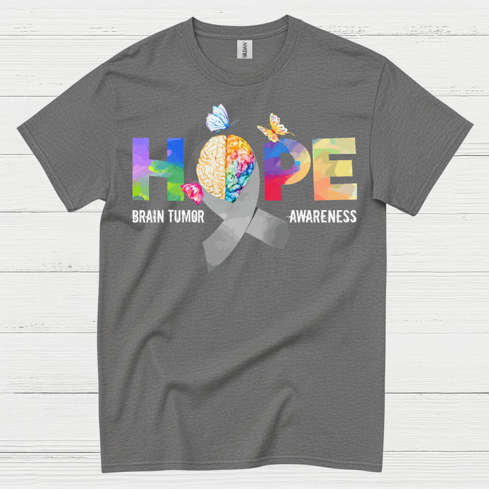 Hope Brain Tumor Awareness Butterfly T Shirt