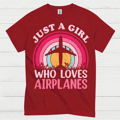 Just A Girl Who Loves Airplanes T Shirt