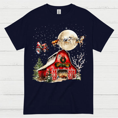 Christmas Farm Santa Tractor T Shirt