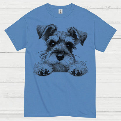 Cute Schnauzer Face Paw Art T Shirt