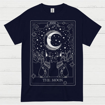 The Moon Tarot Cat Art T Shirt