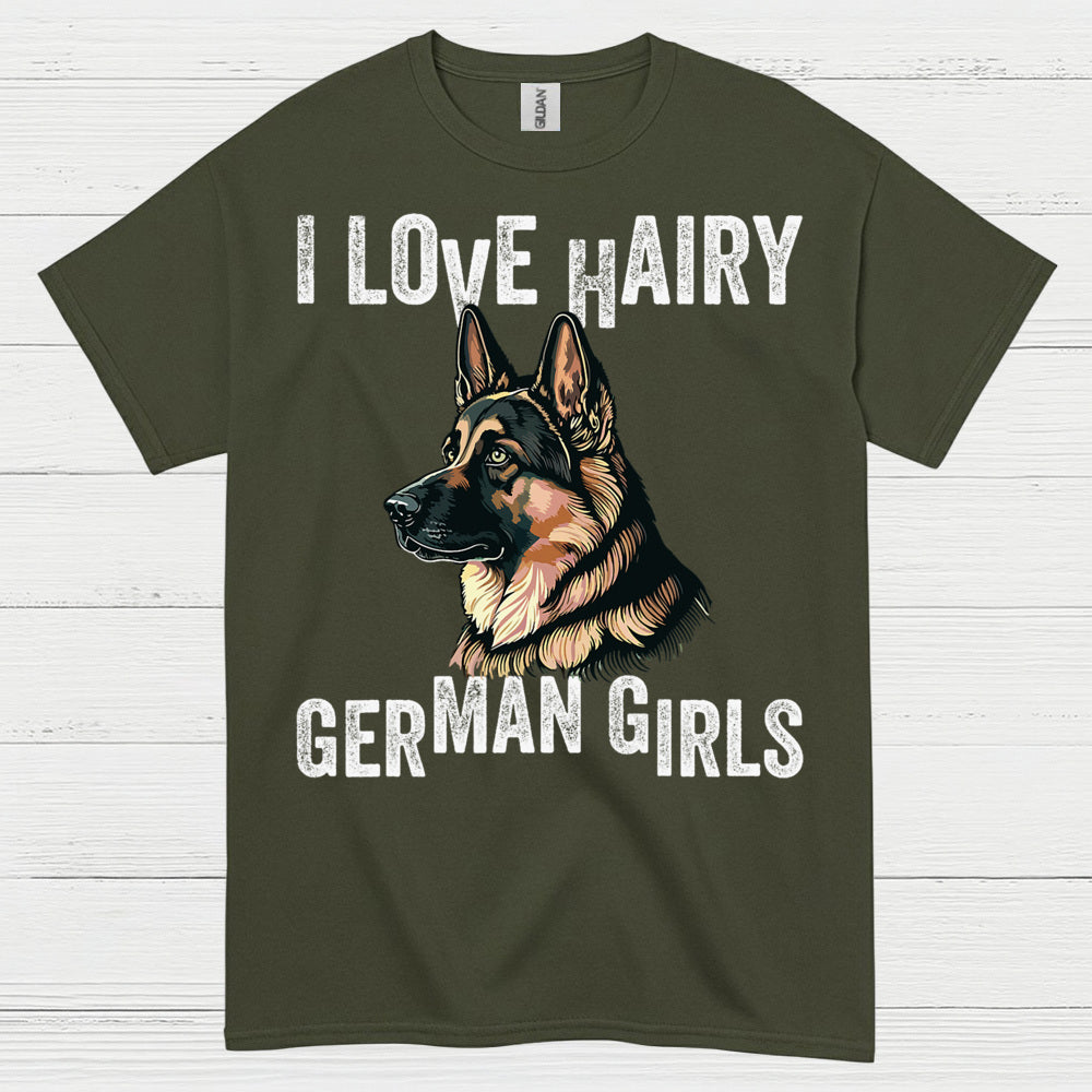 I Love Hairy German Shepherd Girls T Shirt
