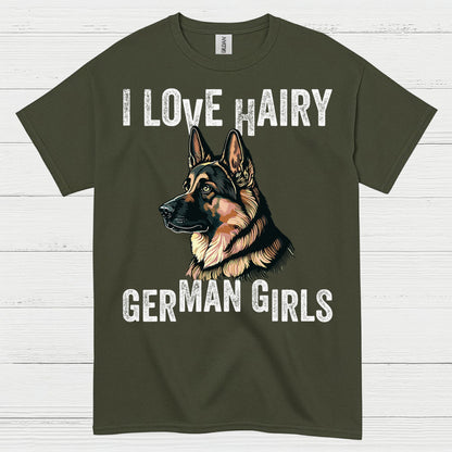 I Love Hairy German Shepherd Girls T Shirt