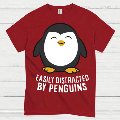 Easily Distracted By Penguins Funny T Shirt