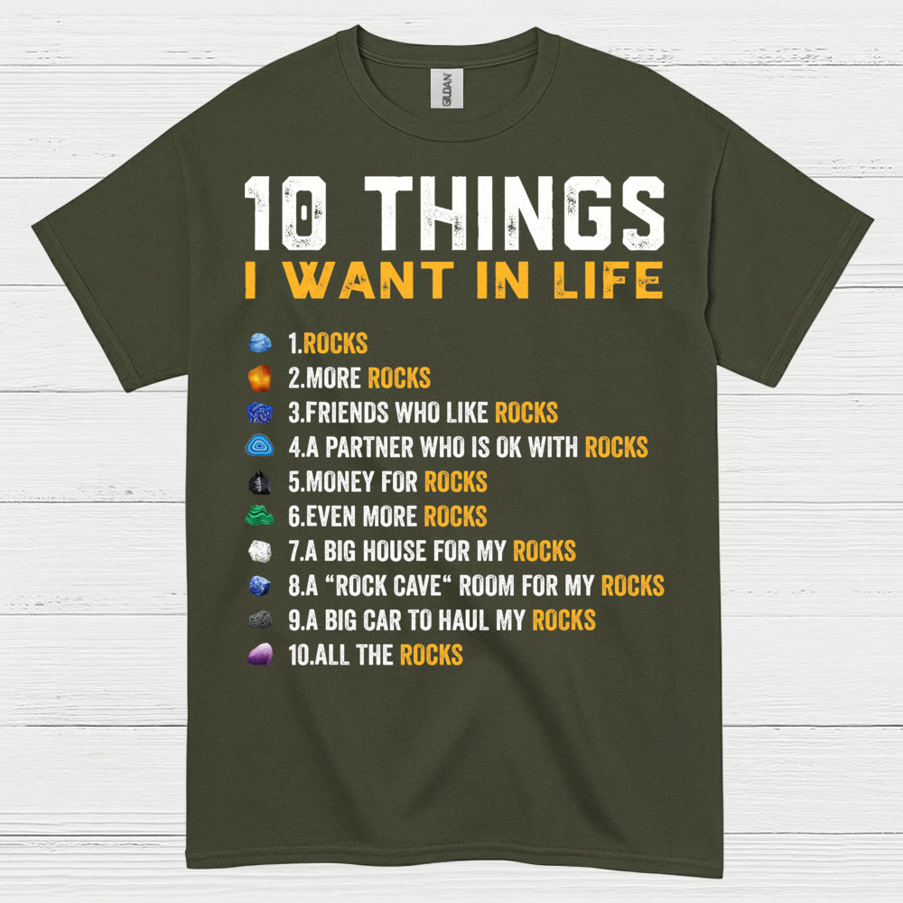 10 Things I Want In Life Rock T Shirt