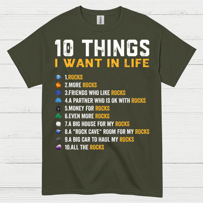 10 Things I Want In Life Rock T Shirt
