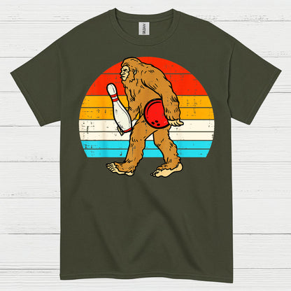 Bowling Bigfoot Retro T Shirt