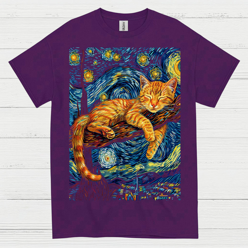 Peaceful Sleeping Cat Art T Shirt