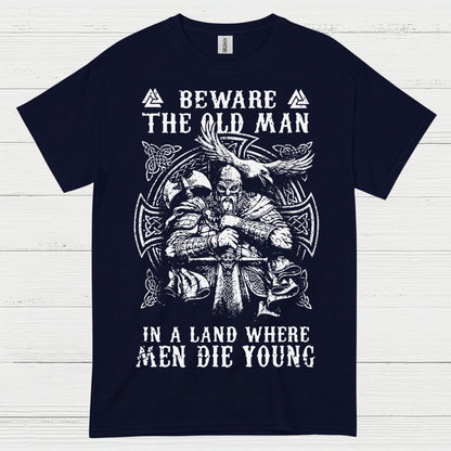Beware The Old Man Viking T Shirt