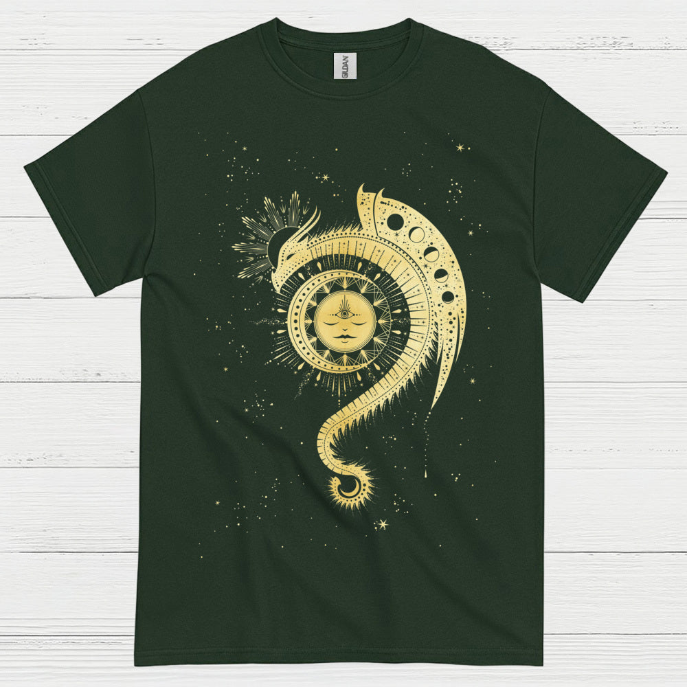 Golden Cosmic Dragon T Shirt