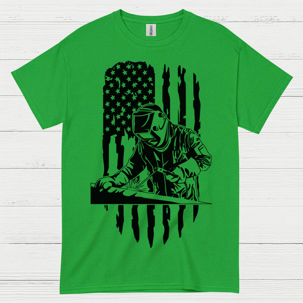 American Flag Welder T Shirt