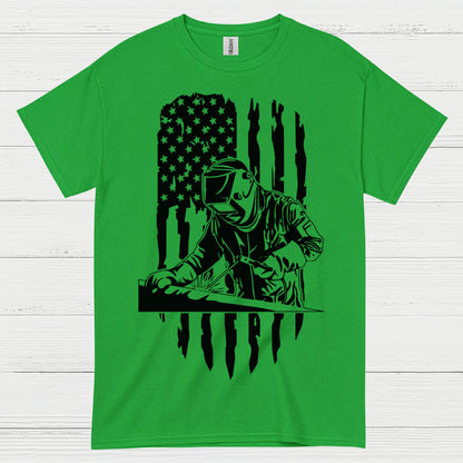 American Flag Welder T Shirt