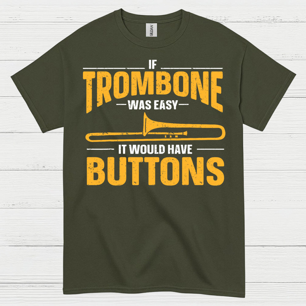 Trombone Buttons Funny T Shirt