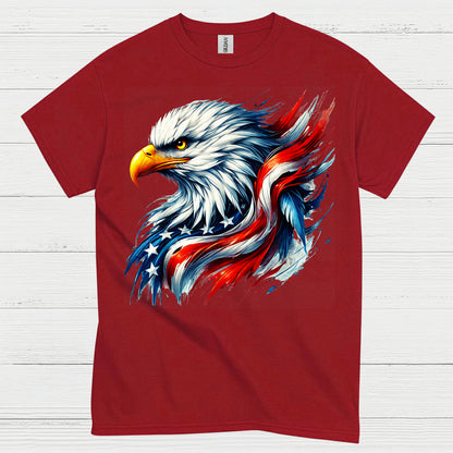 American Bald Eagle Patriotic Brush Freedom T Shirt