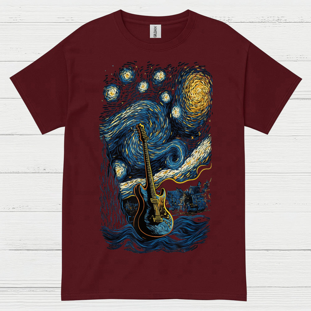 Starry Night Guitar T Shirt