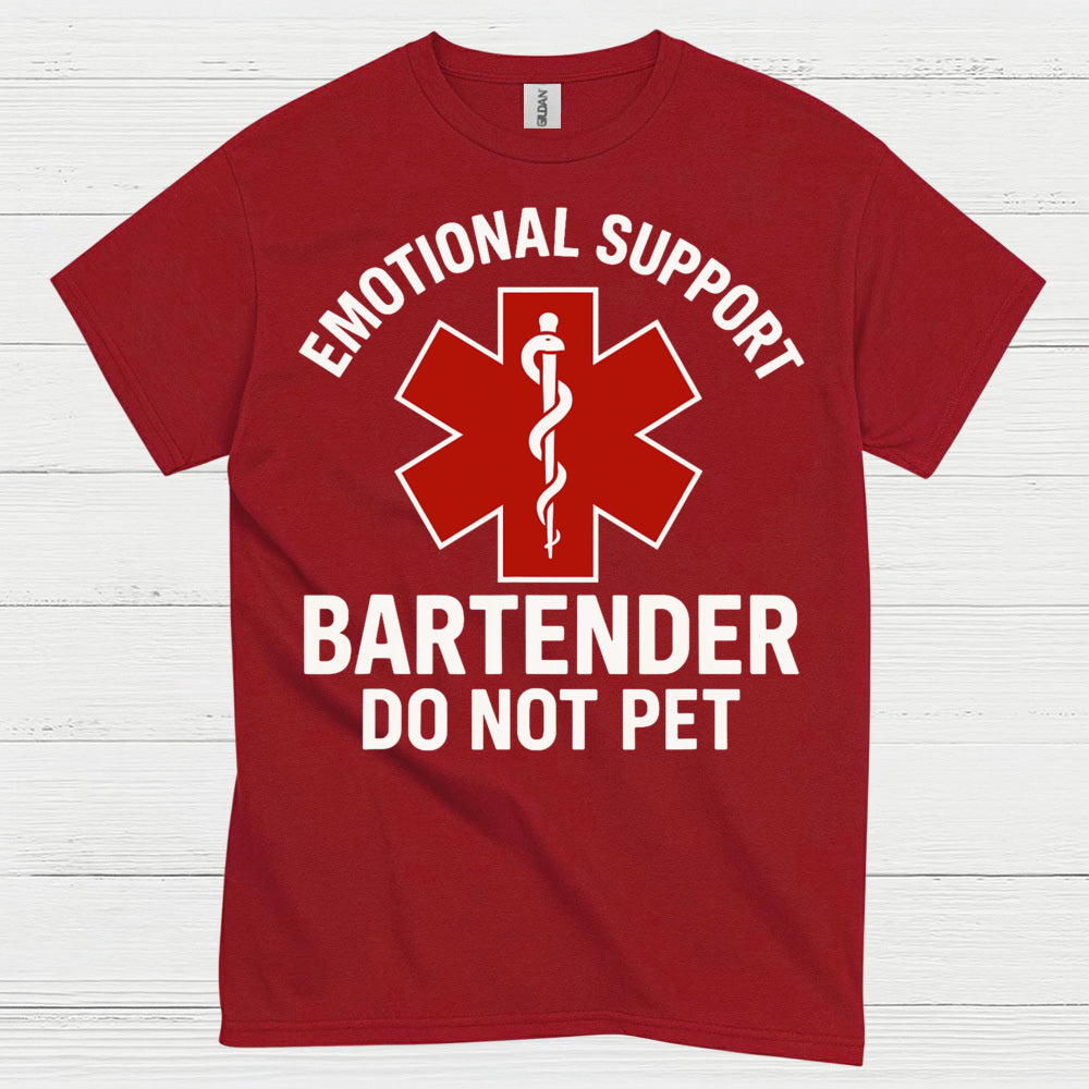 Emotional Support Bartender Humor T Shirt