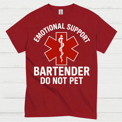 Emotional Support Bartender Humor T Shirt