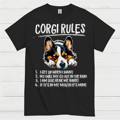 Corgi Rules Funny Dog T Shirt