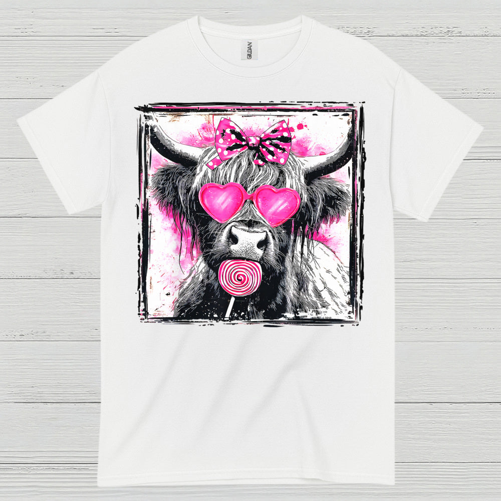 Cute Cow Heart Glasses T Shirt
