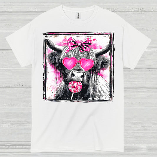 Cute Cow Heart Glasses T Shirt
