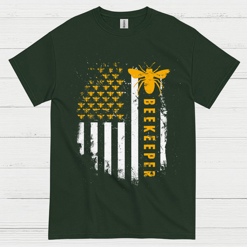 Beekeeper American Flag Bee Lover T Shirt