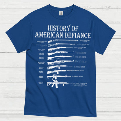 History Of American Defiance Patriotic Gun T Shirt