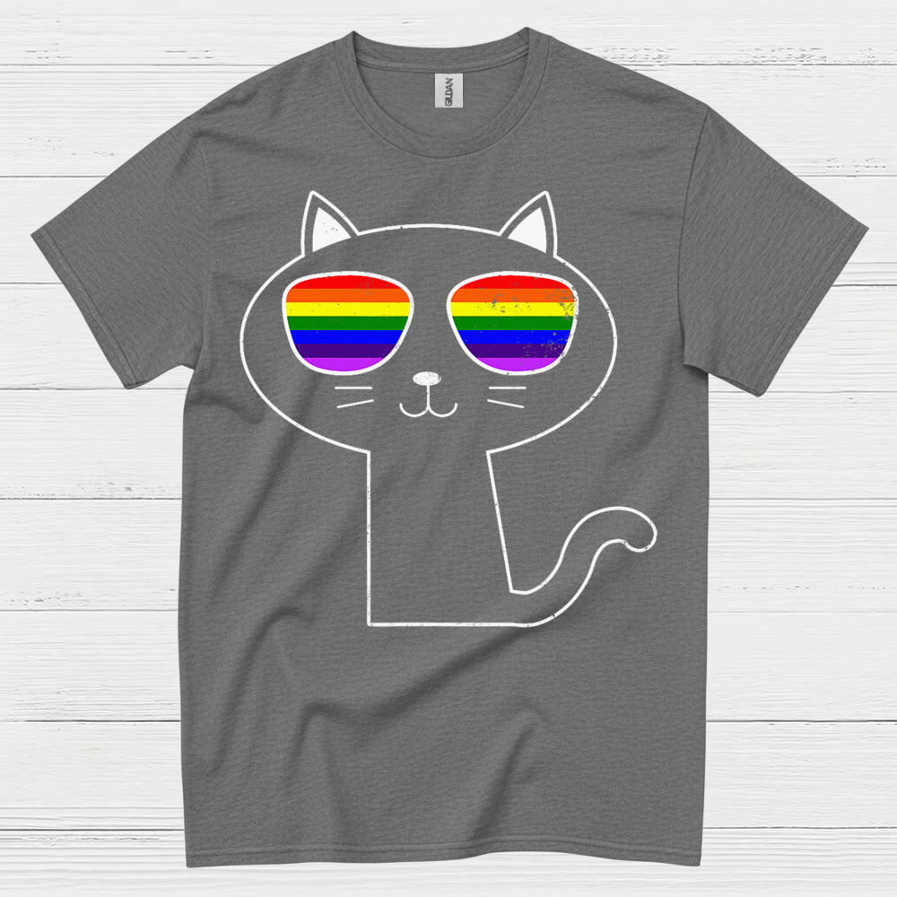 Rainbow Sunglasses Cat Pride T Shirt