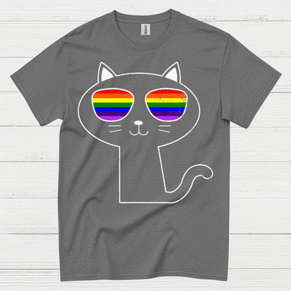 Rainbow Sunglasses Cat Pride T Shirt