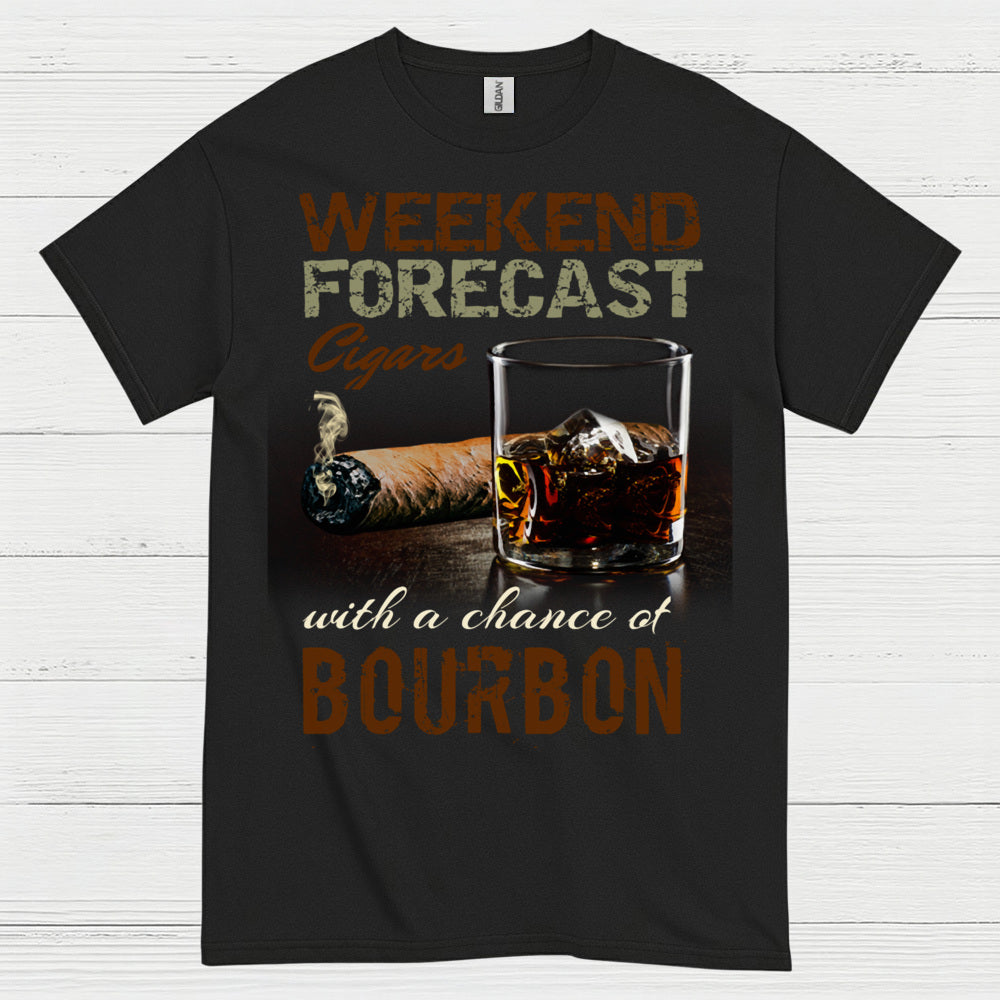 Weekend Forecast Cigars And Bourbon T Shirt