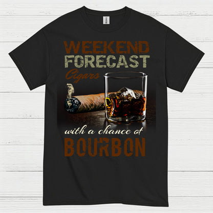 Weekend Forecast Cigars And Bourbon T Shirt