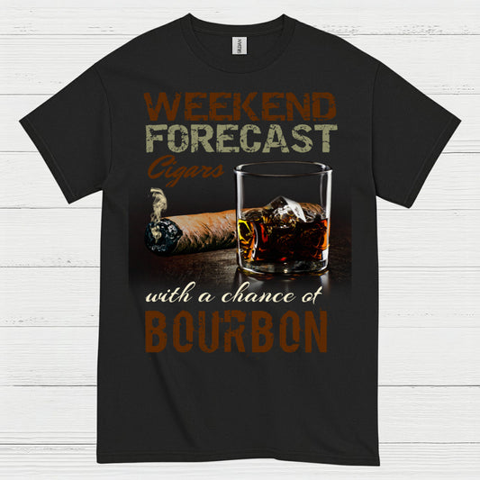 Weekend Forecast Cigars And Bourbon T Shirt