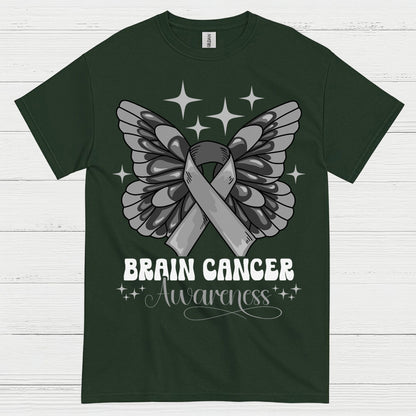 Butterfly Ribbon Brain Cancer Awareness T Shirt