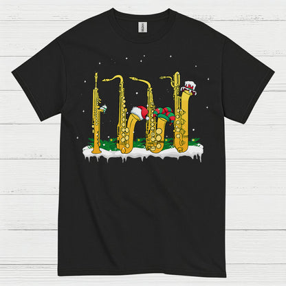 Christmas Saxophone Band Holiday T Shirt