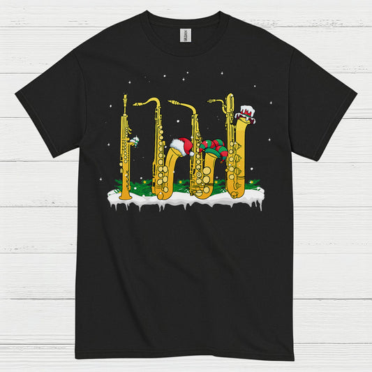 Christmas Saxophone Band Holiday T Shirt