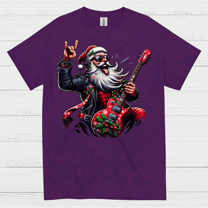 Rocking Santa Guitar T Shirt