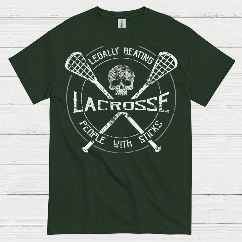 Legally Beating People With Sticks Lacrosse T Shirt