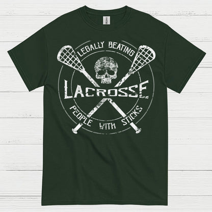 Legally Beating People With Sticks Lacrosse T Shirt