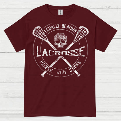 Legally Beating People With Sticks Lacrosse T Shirt