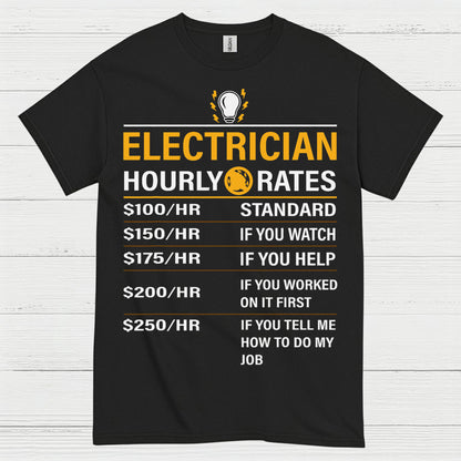 Electrician Hourly Rates T Shirt