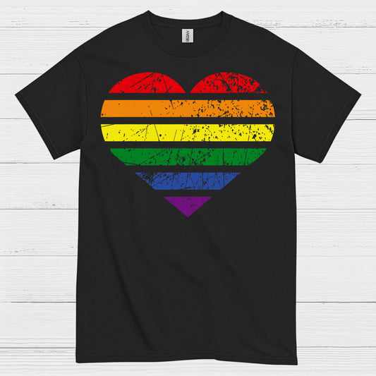 Vintage Rainbow Heart Pride T Shirt
