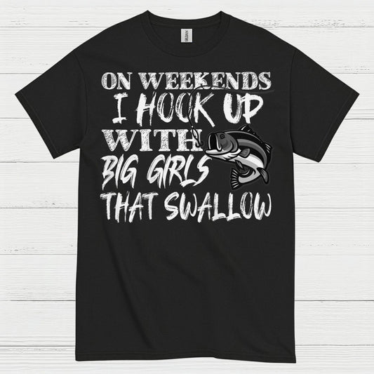 Hook Up With Big Girls Fishing T Shirt