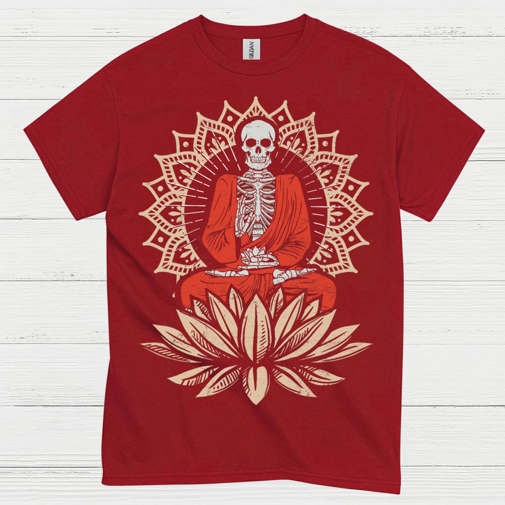 Skeleton Buddha Meditation Art T Shirt