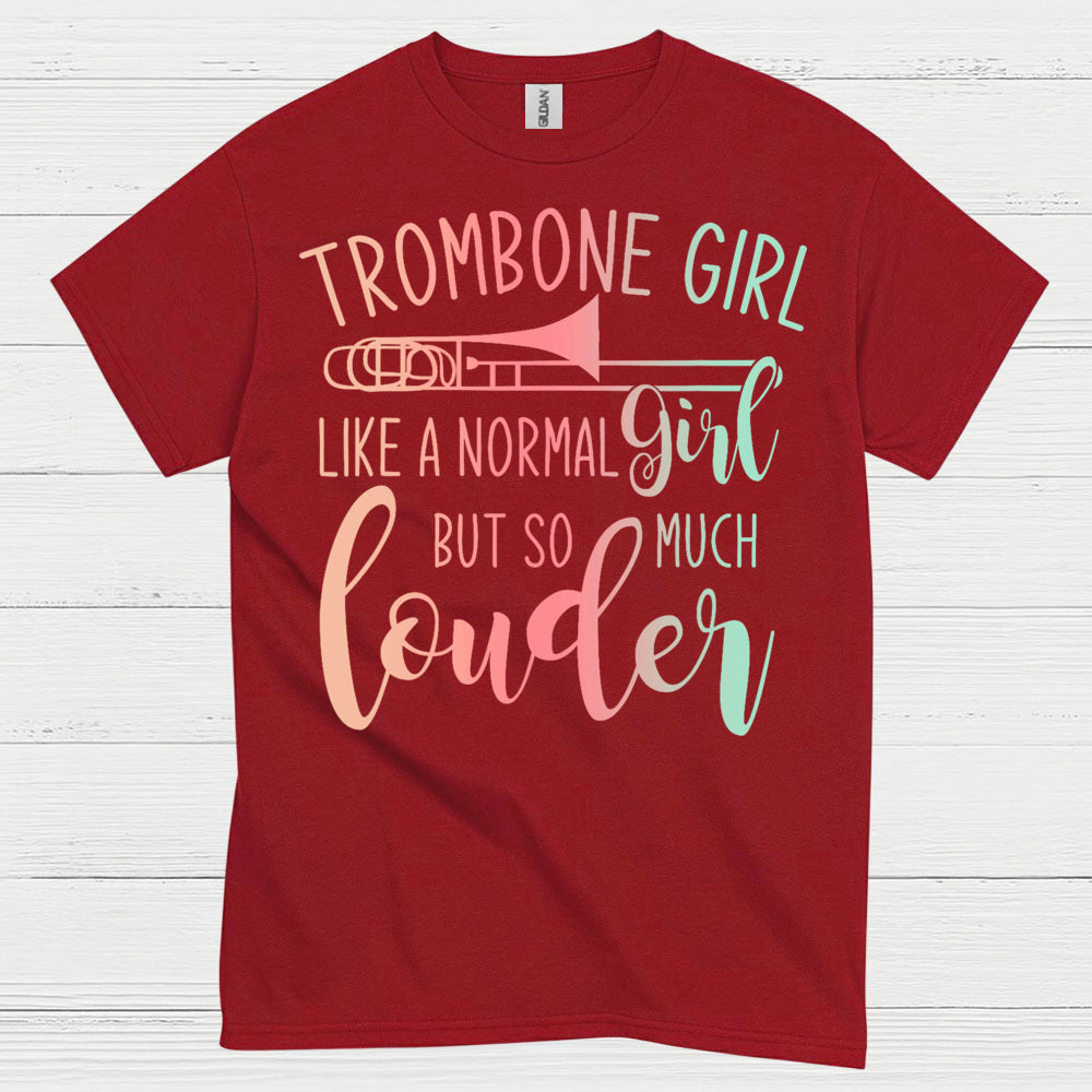 Trombone Girl Funny Music T Shirt