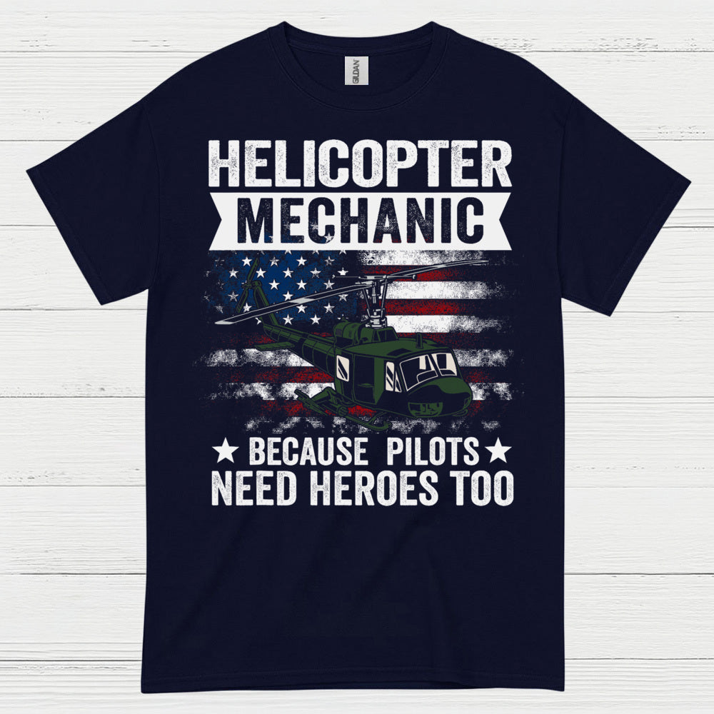 Helicopter Mechanic Heroes Aviation T Shirt