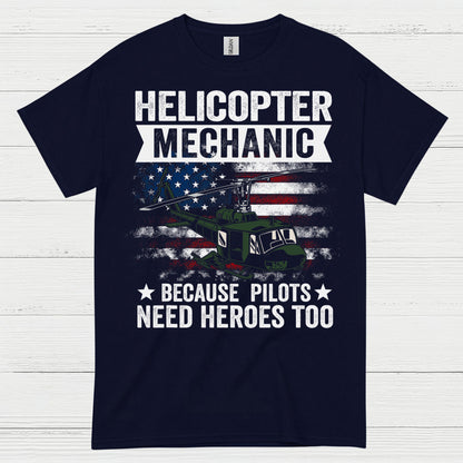 Helicopter Mechanic Heroes Aviation T Shirt
