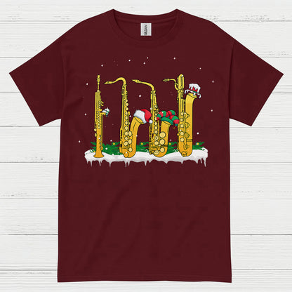 Christmas Saxophone Band Holiday T Shirt