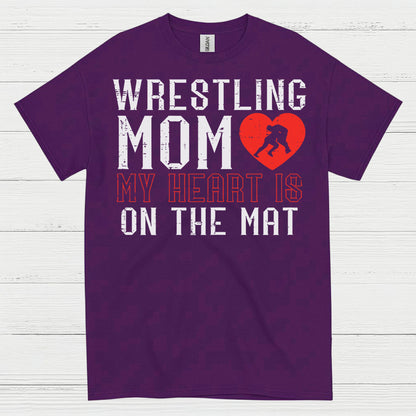 Wrestling Mom My Heart Is On The Mat T Shirt