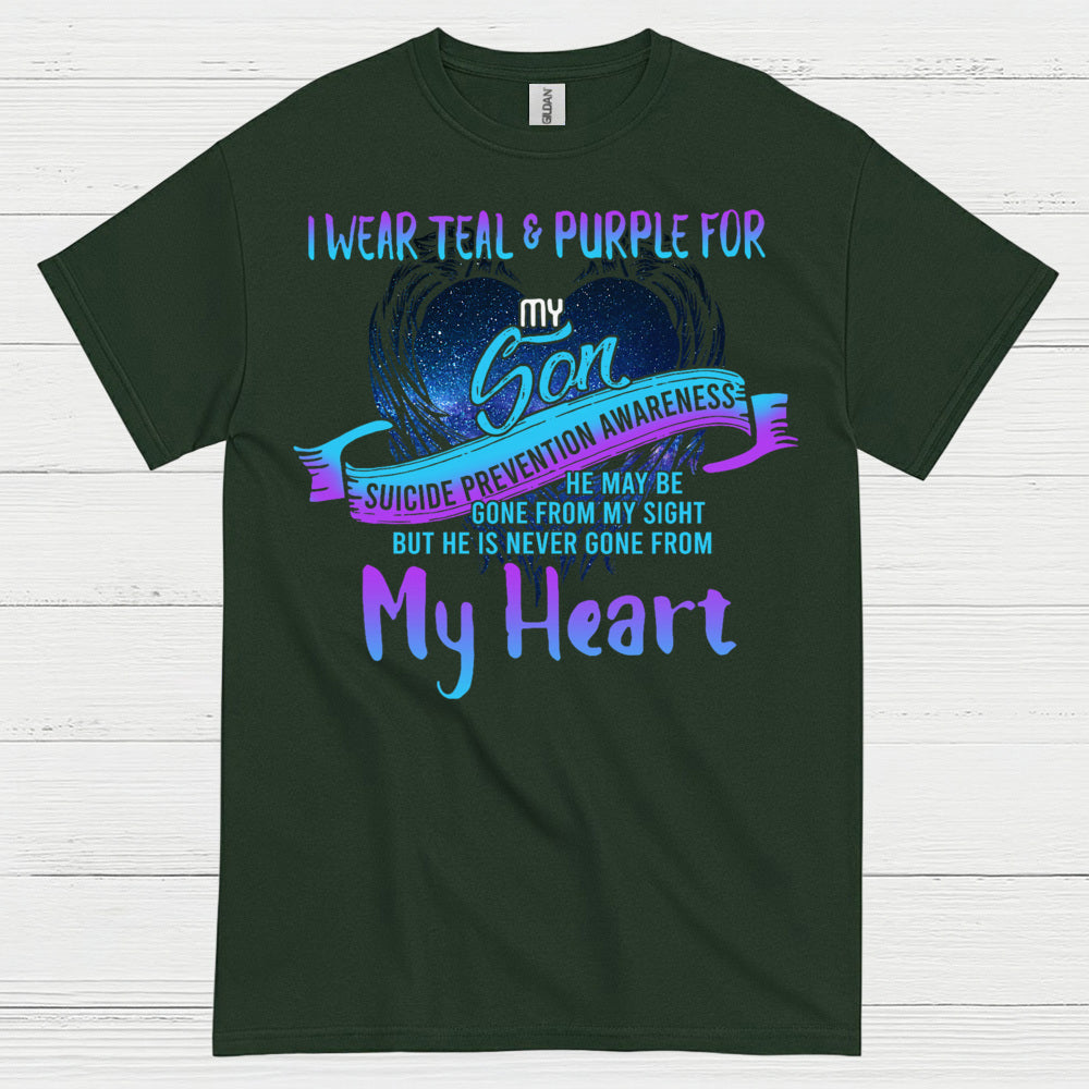 I Wear Teal Purple For My Son Memory T Shirt
