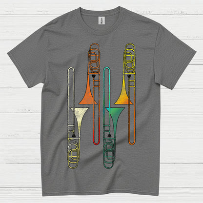 Vintage Trombone Art T Shirt